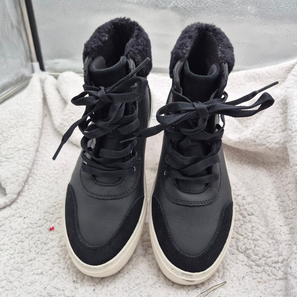 UGG Cakewalk high-top sneaker black leather suede upper womens boots size 6.5